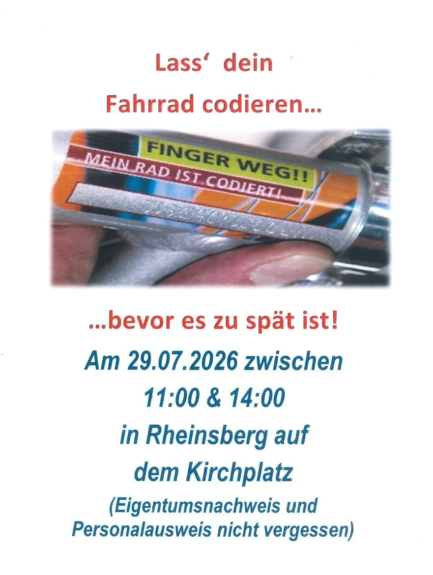Fahrrad codieren 29.07.26