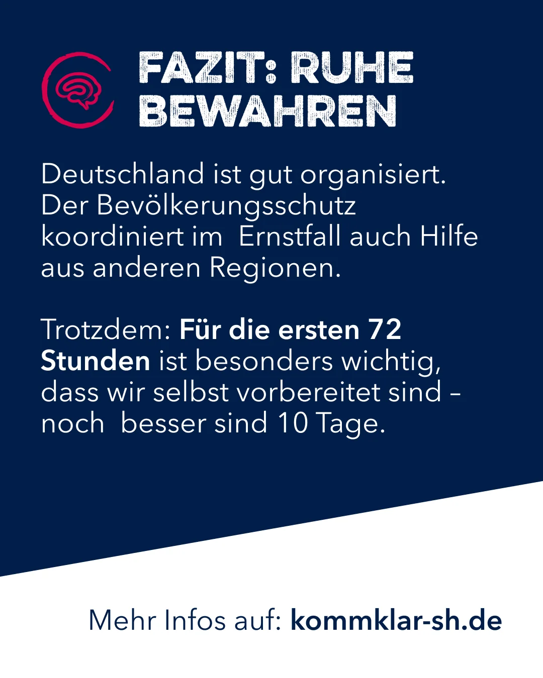Ruhe bewahren. Deutschland ist gut organisiert.