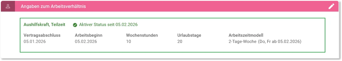 Arbeitsverhältnis Aushilfskraft Ansicht