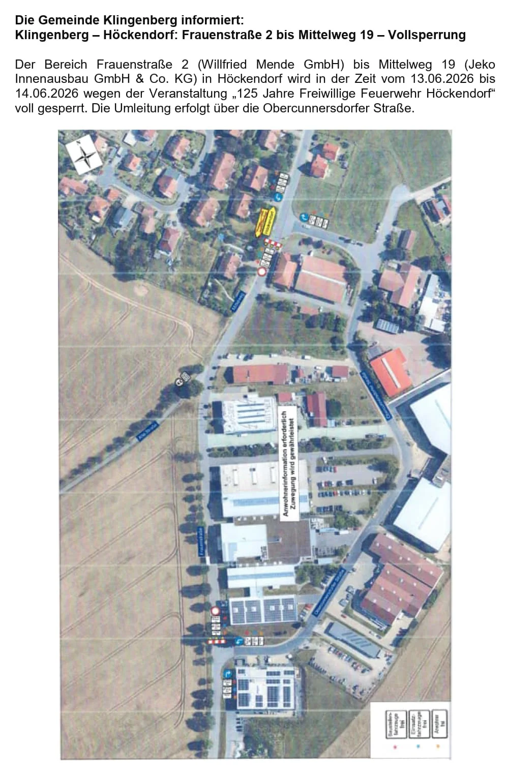 Vollsperrung Höckendorf