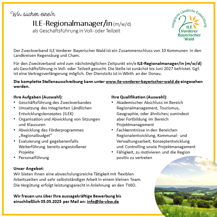 Stellenausschreibung ILE