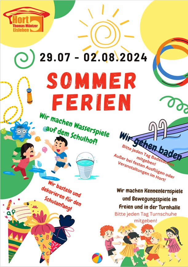 Planung 6. Ferienwoche Sommerferien