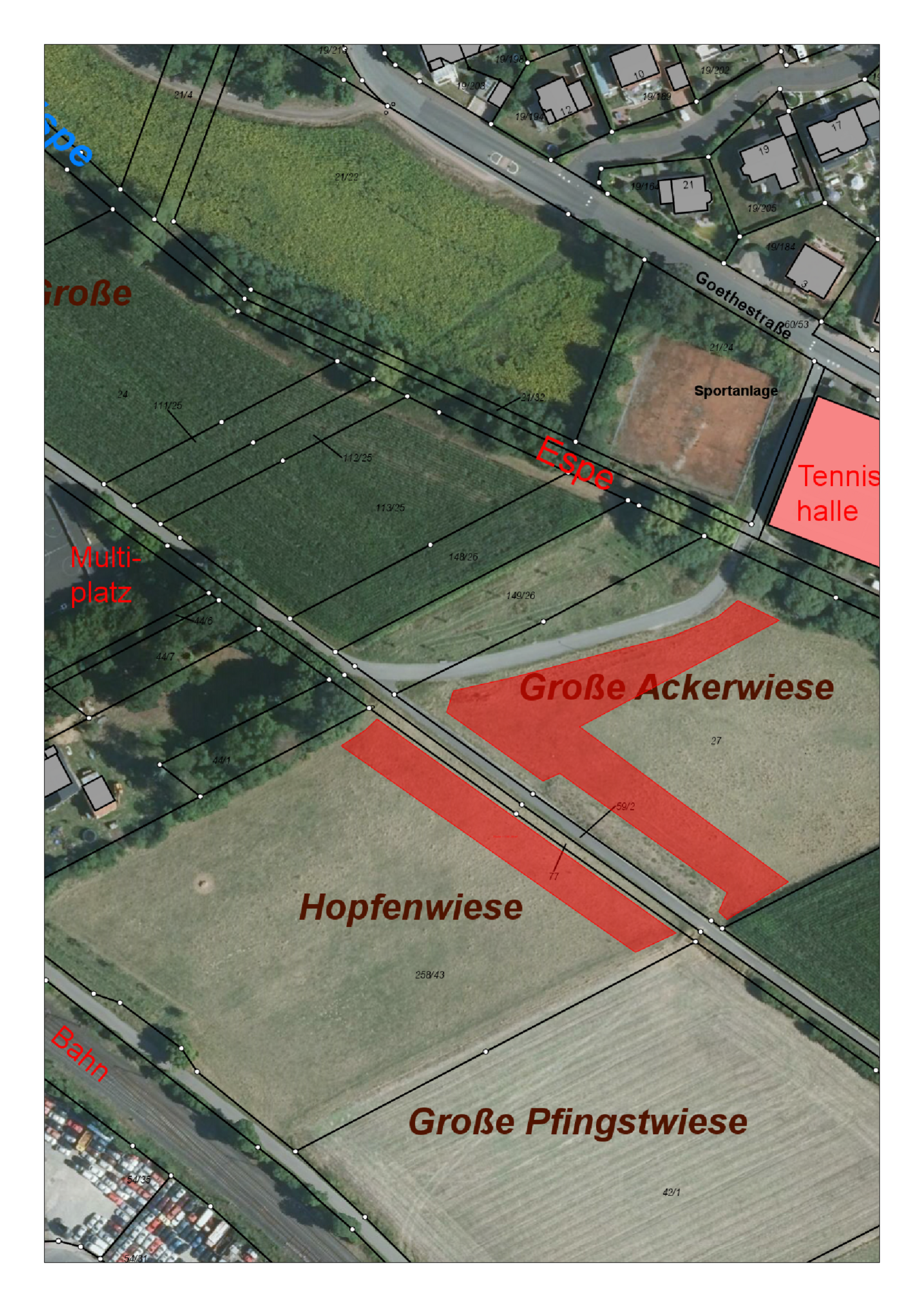 Lageplan Espe-Aue