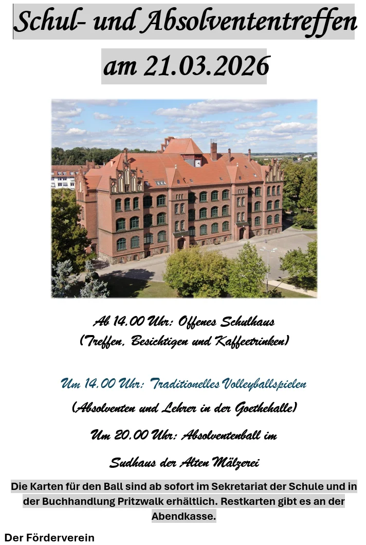 Schul- und Absolvententreffen 2026