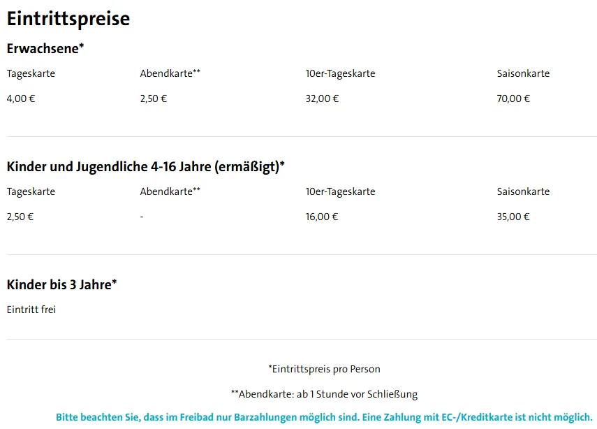 Eintrittspreise