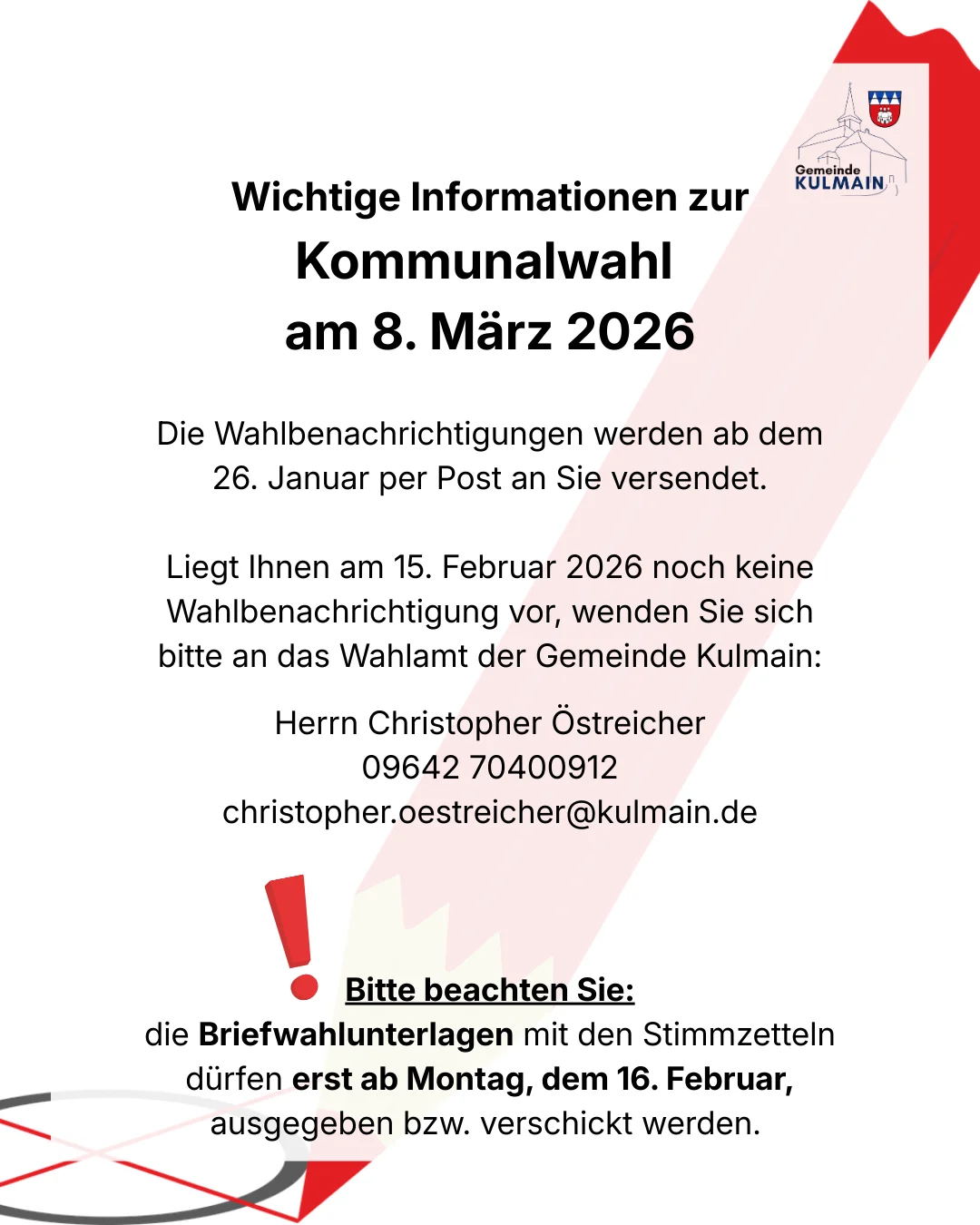 Wichtige Informationen zur Kommunalwahl 2026