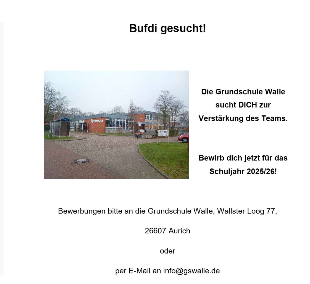 Bufdi gesucht!