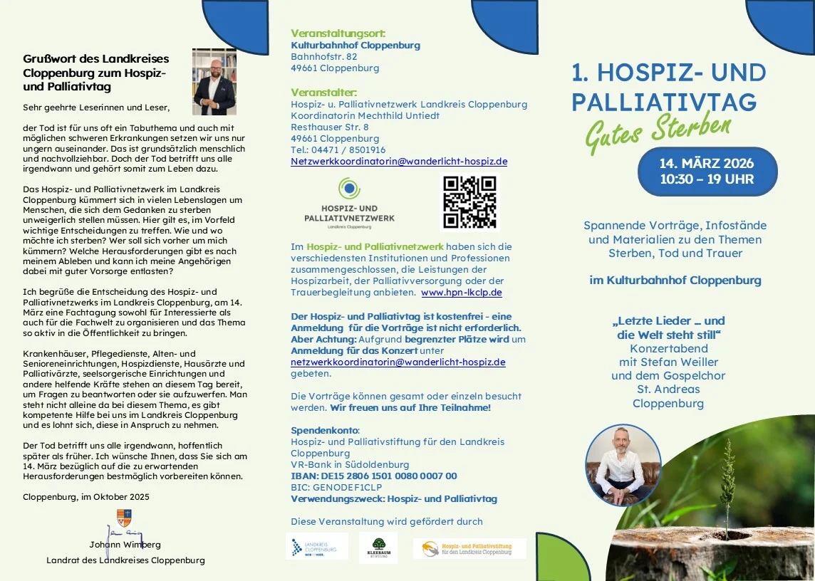 Flyer 1. Hospiz- und Palliativtag Vorderseite