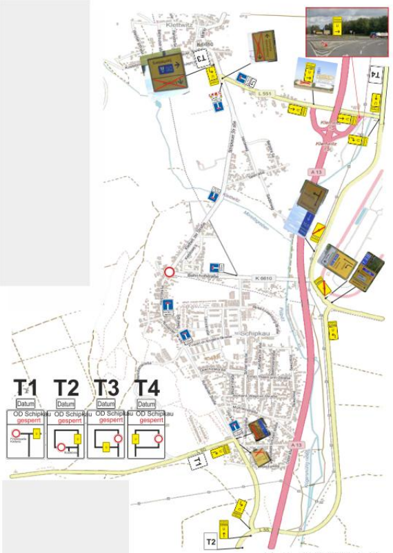 Umleitungsplan Sperrung Bahnhofstraße/Hauptstraße