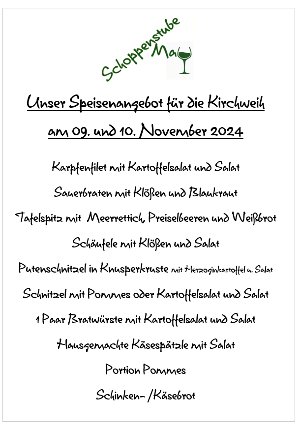 Speisenangebot kerwa