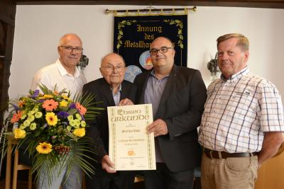 Ehrenurkunde zum 130. Gründungsjubiläum an Bürgeler Metallbau Köppe