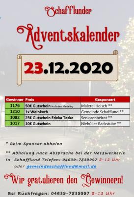 Adventskalender - Gewinner 23.12.