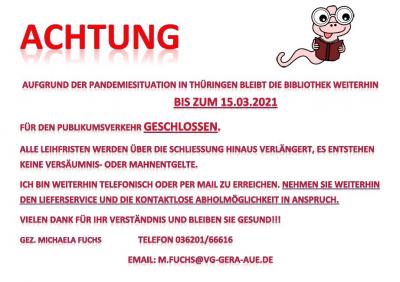 Bild der Meldung: Schließung der Bibliotheken
