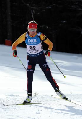 Starke Laufleistung von Janina Hettich (hier bei der IBU Biathlon-Weltmeisterschaft Antholz 2020) Bild: Hahne