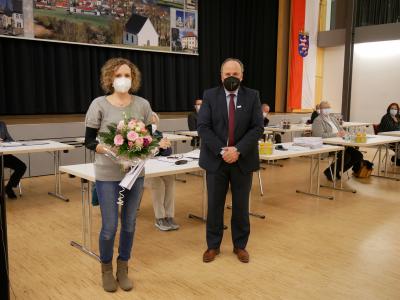 Ehrenamtspreis der Gemeinde Großenlüder - Bürgermeister Werner Dietrich und Christina Sohmen