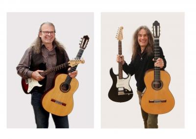 Harald Scharpfenecker und Charles de Burgh: Gitarre und E-Gitarre