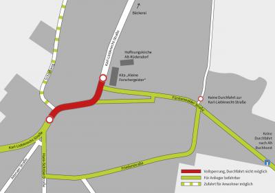 Sperrung Kreuzung Karl-Liebknecht-Straße / Fürstenwalder Straße ab 16. Juni 2021