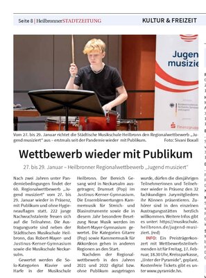 Regionalwettbewerb Jugend musiziert in Heilbronn und Neckarsulm