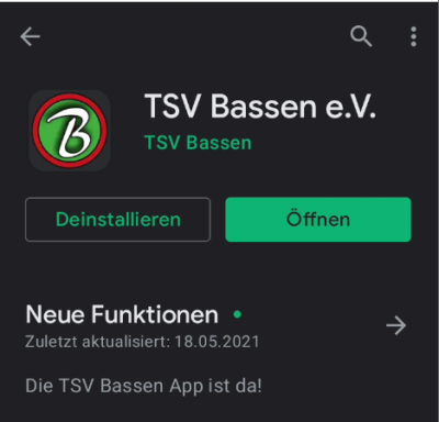 Bassen hat eine Vereins-App (Bild vergrößern)