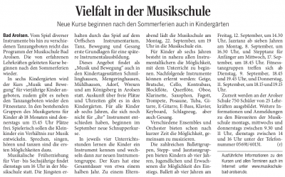 Vielfalt in der Musikschule (Bild vergrößern)