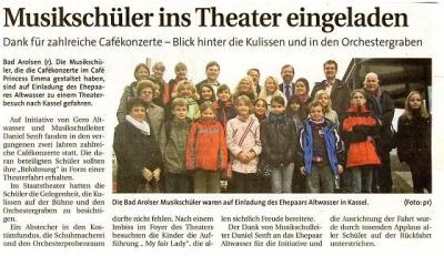 Musikschüler ins Theater eingeladen (Bild vergr&ouml;&szlig;ern)
