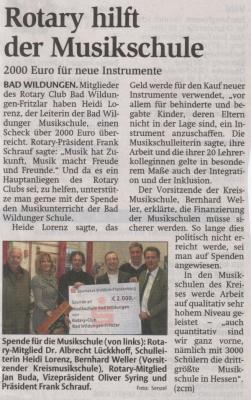 Rotary hilft der Musikschule (Bild vergrößern)