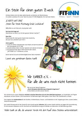 Auf dem Plakat ist nochmals die Spendenaktion des FIT-INN Mörlenbach sowie der Verein Wir DABEI! beschrieben.