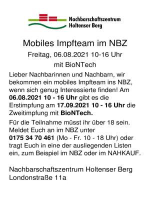 Impfen im Nachbarschaftszemtrum