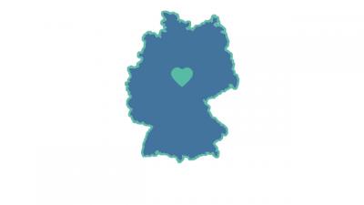 Deutschlandkarte mit einem Herz in der Mitte (Bild vergrößern)
