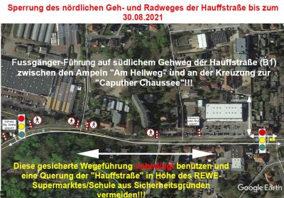 Achtung Baumaßnahmen entlang der Hauffstraße (Bild vergrößern)