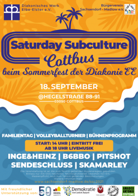 Foto zur Meldung: „Saturday Subculture Cottbus“ – Sommerfest des Diakonischen Werks Elbe-Elster e.V. in der Hegelstraße