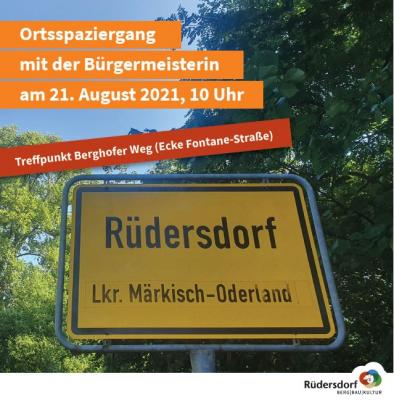 Ortsrundgang mit Bürgermeisterin in Rüdersdorf am 21. August