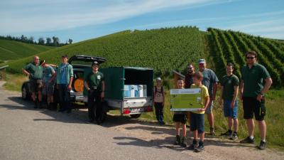 Die Kappler Waldjugend beim Aufbau des Pfades. (Bild vergrößern)