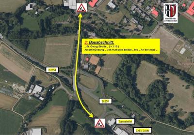 Straßenbauarbeiten an der Ortsdurchfahrt K 115 in Großenlüder - 3. Bauabschnitt startet ab 6. Sept. 2021