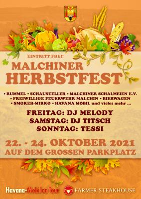 Foto zur Meldung: Malchiner Herbstfest vom 22.-24. Oktober 2021