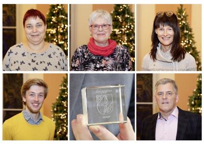 Unser Bild zeigt die Bürgerpreisträgerinnen und -preisträger des vergangenen Jahres  (von links oben nach rechts unten): Martina Wloka, Ingrid Pöhl, Dr. Heike Wegner, Lennart Meyer und Andreas Gaber (Foto: Tanja Marotzke).
