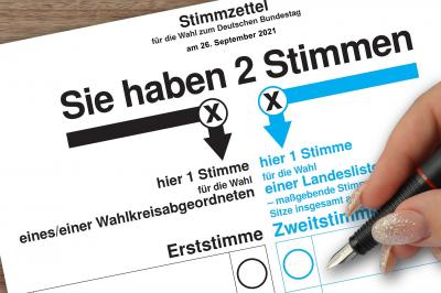 Bild Auschnitt Stimmzettel für die Bundestagswahl 2021, Quelle: Bild von Frauke Riether auf Pixabay