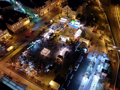 Luftansicht des Weihnachtsmarktes (c) Stadtfeuerwehr Wilkau-Haßlau