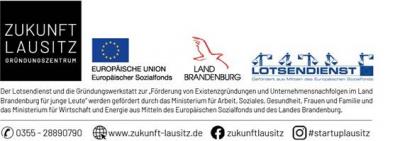 Logo Zukunft Lausitz und Kontaktdaten