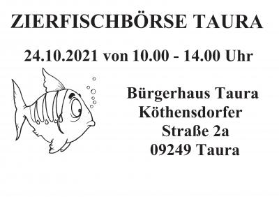 Meldung: Zierfischbörse des Aquarienvereins Taura e.V. am 24. Oktober 2021