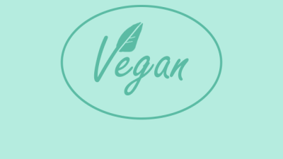 Schriftzug Vegan mit Blatt (Bild vergrößern)