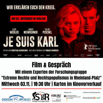 Film & Gespräch JE SUIS KARL am 03.11. im Kino! (Bild vergrößern)