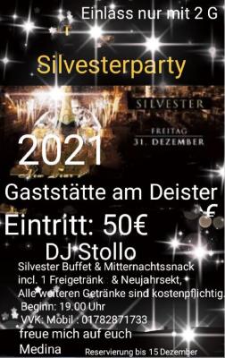 Foto zur Meldung: Silvesterparty 2021 (2G) Gaststätte am Deister mit DJ Stollo ab 19:00 Uhr ...
