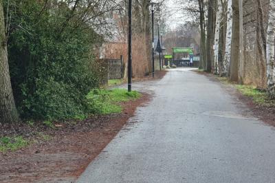Foto zur Meldung: Straßenabschnitt in Lehde am 22. November 2021 vollgesperrt
