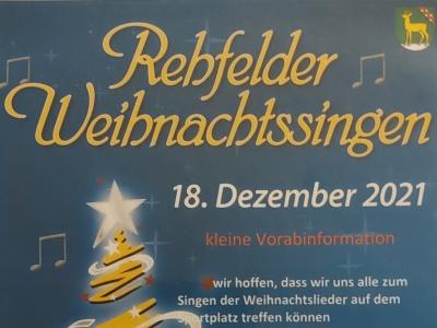 Meldung: Rehfelder Weihnachtssingen 2021 abgesagt