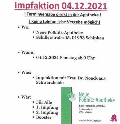 !!! ACHTUNG - TERMINE AUSGEBUCHT !!! Impfangebot in Schipkau