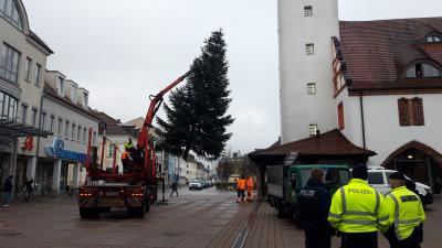 Weihnachtsbäume aufgestellt, Weihnachtsmarkt abgesagt:  Wie Fürstenwalde versucht, dennoch Weihnachtsstimmung aufkommen zu lassen