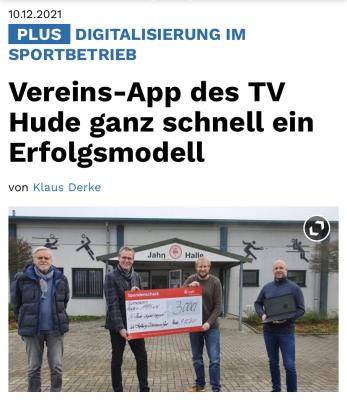 Foto zur Meldung: LZO Stiftung Wildeshauser Geest fördert Digitalisierungsprozess im TV Hude