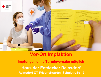 Plakat Impftermine 2022 im Haus der Entdecker