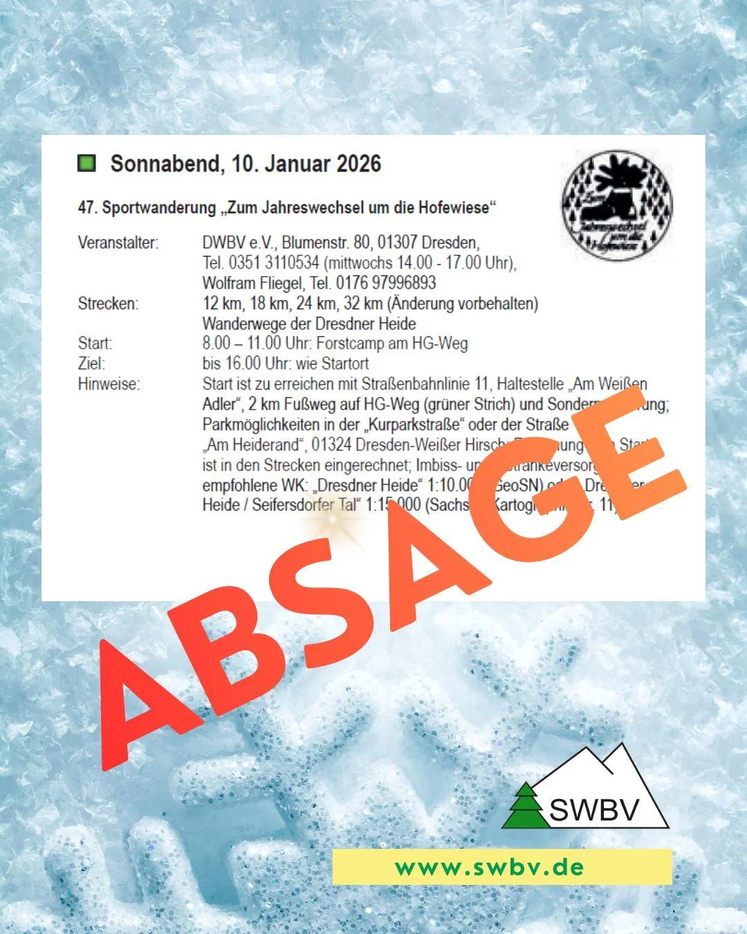 Absage Wanderung